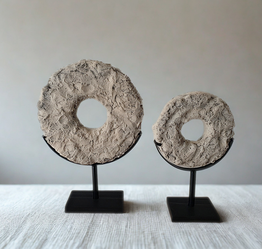 Ardhi Weathered Earth Statement Disc Set designed by DJ and Renzi Robbertse.
