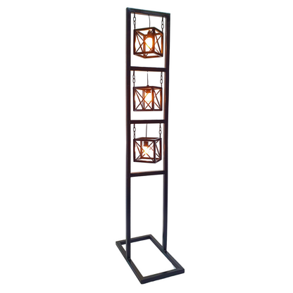 Modern matte black floor lamp with 3 light bulbs