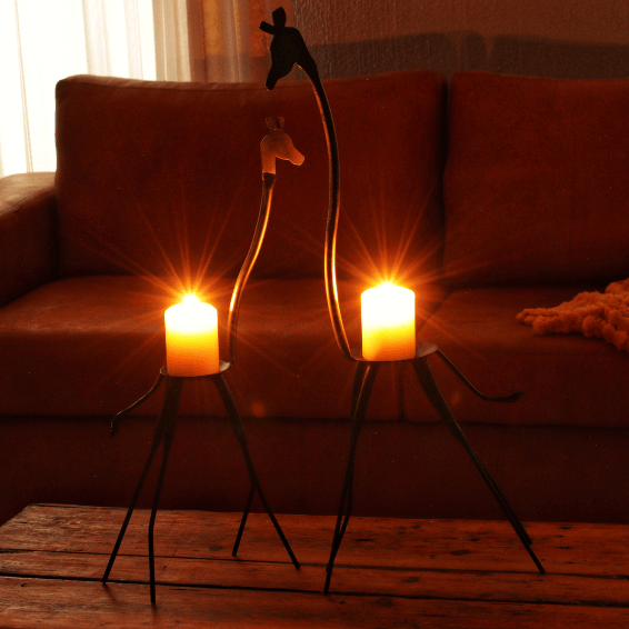 Nhutlwa Giraffe candle holder set from Ardhi