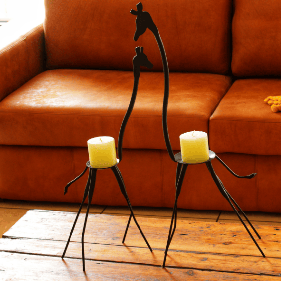 Nhutlwa Giraffe candle holder set from Ardhi
